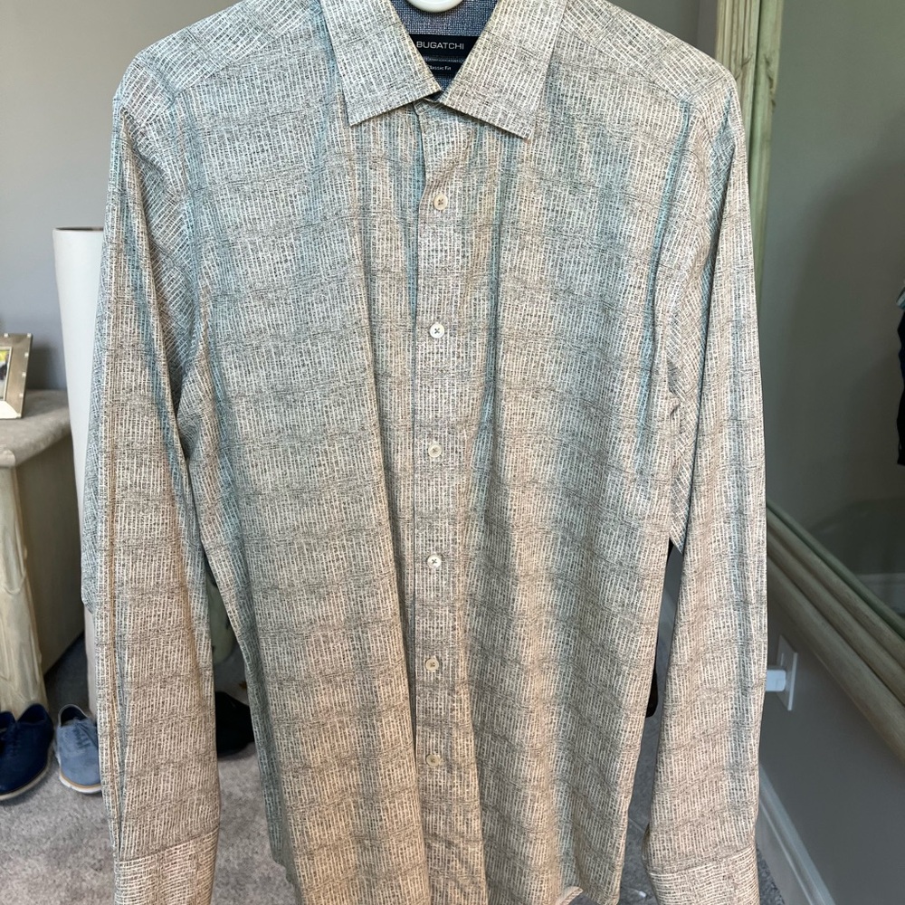 Bugatchi Gray Casual Button Down Shirt